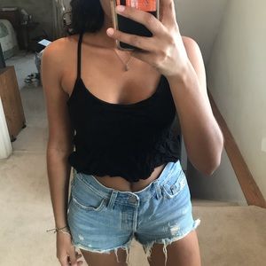 PacSun black cropped tank